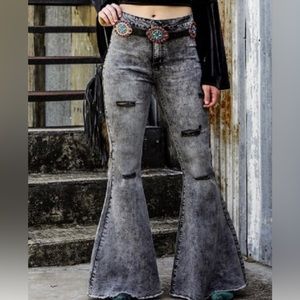 L&B GREY WASH FLARE JEANS W RIPS-NWT-NEW ITEM!